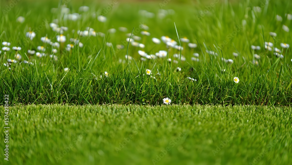 Naklejka premium green grass with water drops