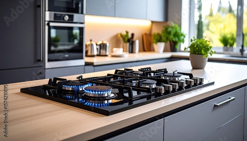 Modern kitchen gas stove