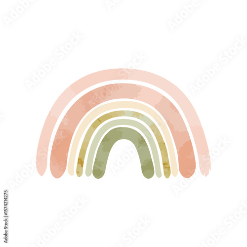 Abstract rainbow illustration in soft pastel colors  