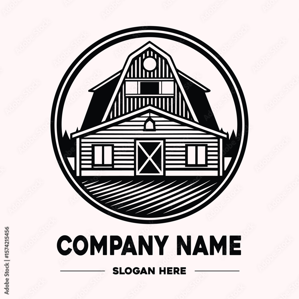 Fototapeta premium Barn Cabin Cottage Hut Garage Vector Logo Design