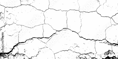 white textured wall with cracks and brick foundation, creating a distressed and some dark spots, textured appearance. it looks aged