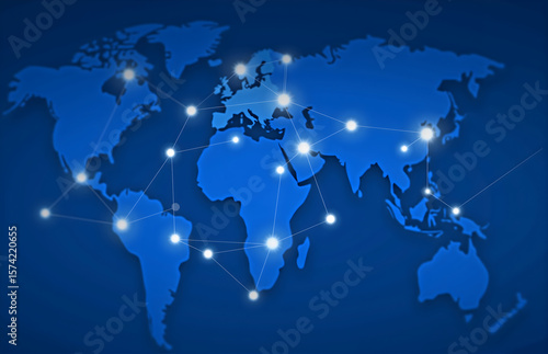 World Map Network Connection