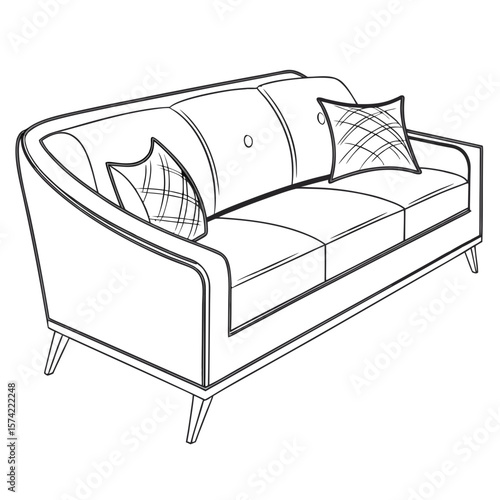 Elegant sofa with patterned cushions couch furniture