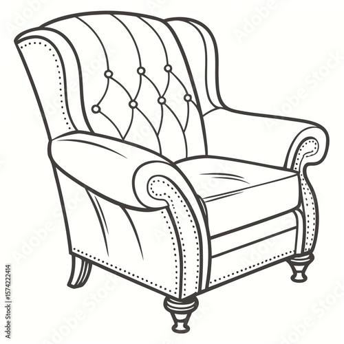 Wingback armchair with tufted back upholstered furniture