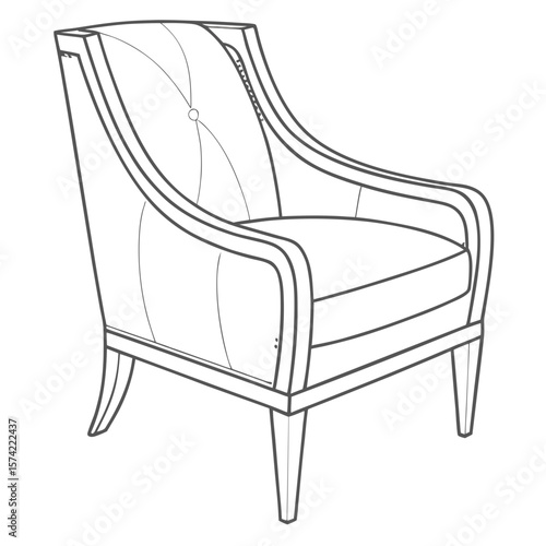 Elegant Tufted Armchair furniture upholstered