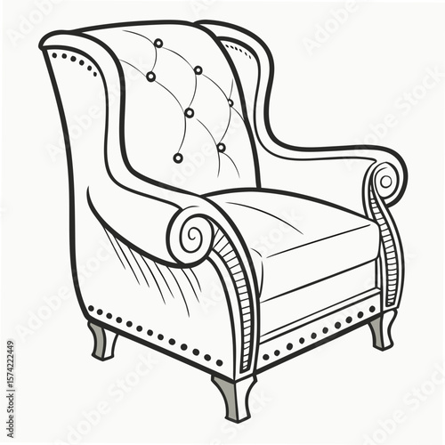 Elegant Tufted Armchair furniture upholstered