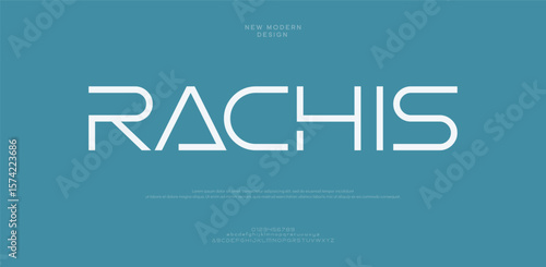 Rachis  minimalist alphabet typeface display font vector. Luxury typography style alphabet illustration with numeral and lowercase