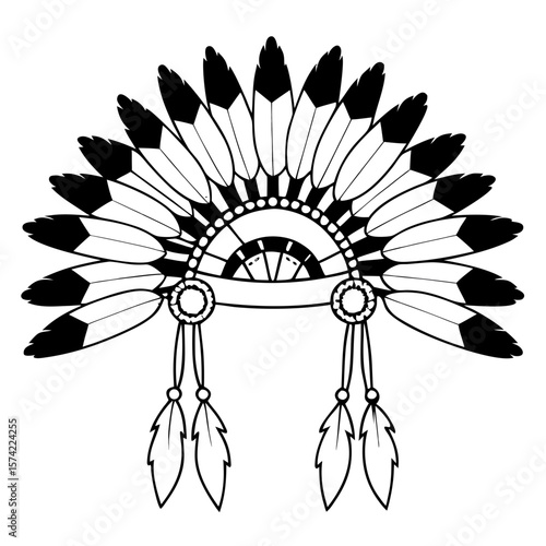 Native American headdress for Thanksgiving celebration with vibrant feathers