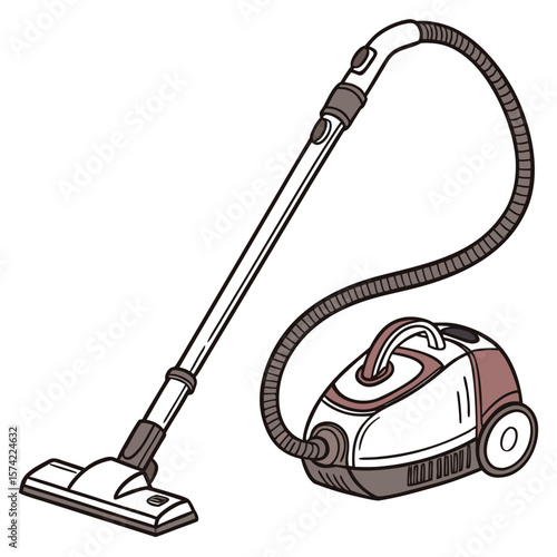 Vacuum cleaner with hose and floor nozzle cleaning