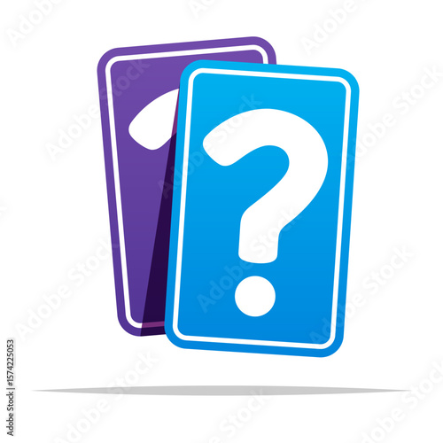 Question quiz cards vector isolated illustration