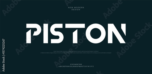 Piston Minimal font creative classy alphabet. Typography minimalistic font . vector illustration