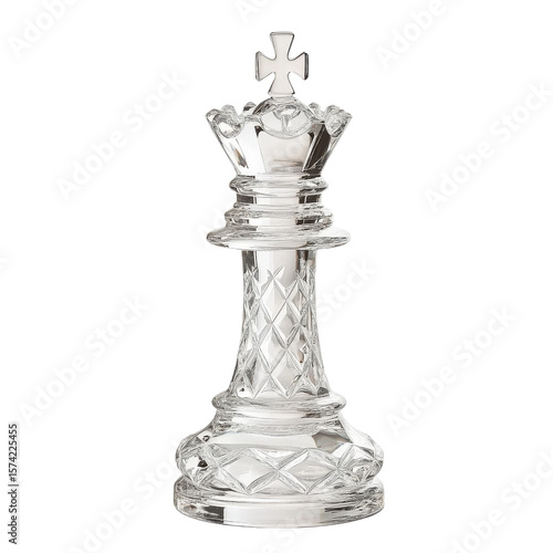 crystal chess king isolated on white background