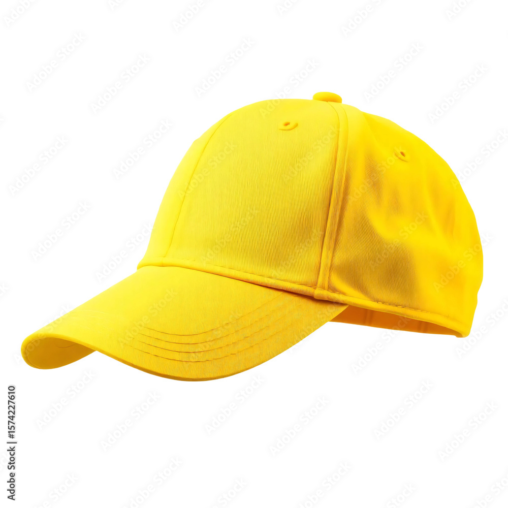 Fototapeta premium Yellow baseball cap isolated on transparent background