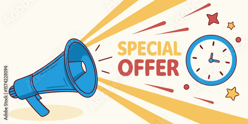 Red 3D illustration of a bullhorn symbol, a business communication icon representing sound and announcement equipment on a white background