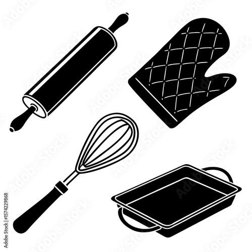 Baking tools rolling pin whisk oven mitt baking pan