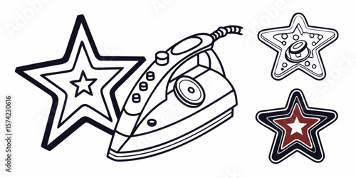 Star of David on a domestic electric steam iron for smooth clothing