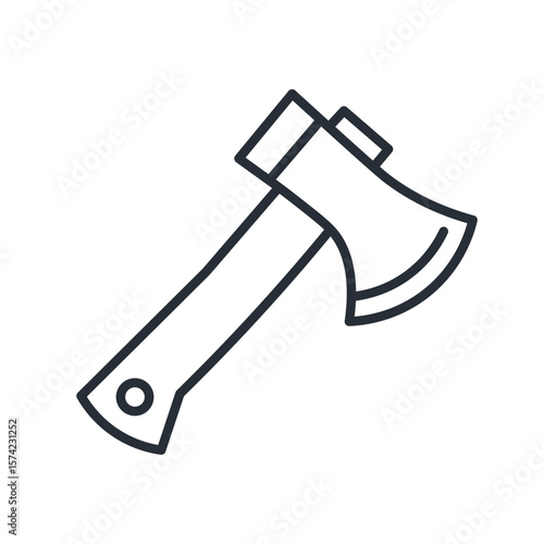 Axe line icon. Isolated vector illustration.