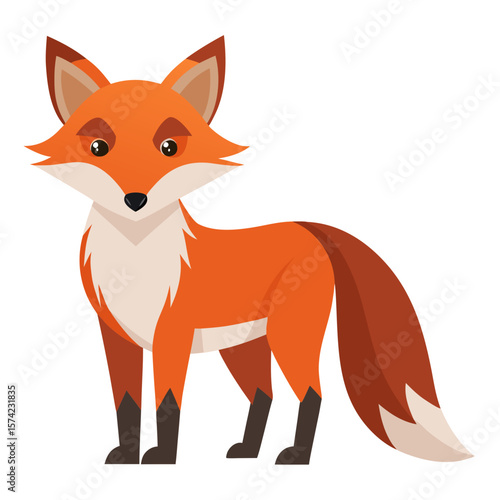 Orange fox with white chest and tail animal wildlife