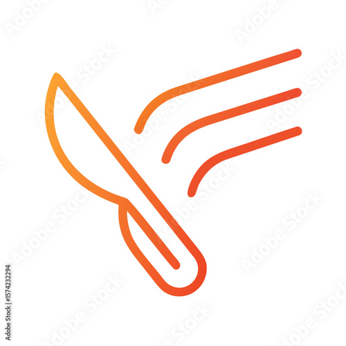 Scalpel with orange gradient lines surgery medical