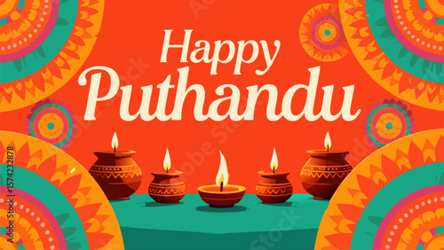 Celebrate vibrant Tamil New Year Puthandu with beautiful traditional design and warm wishes