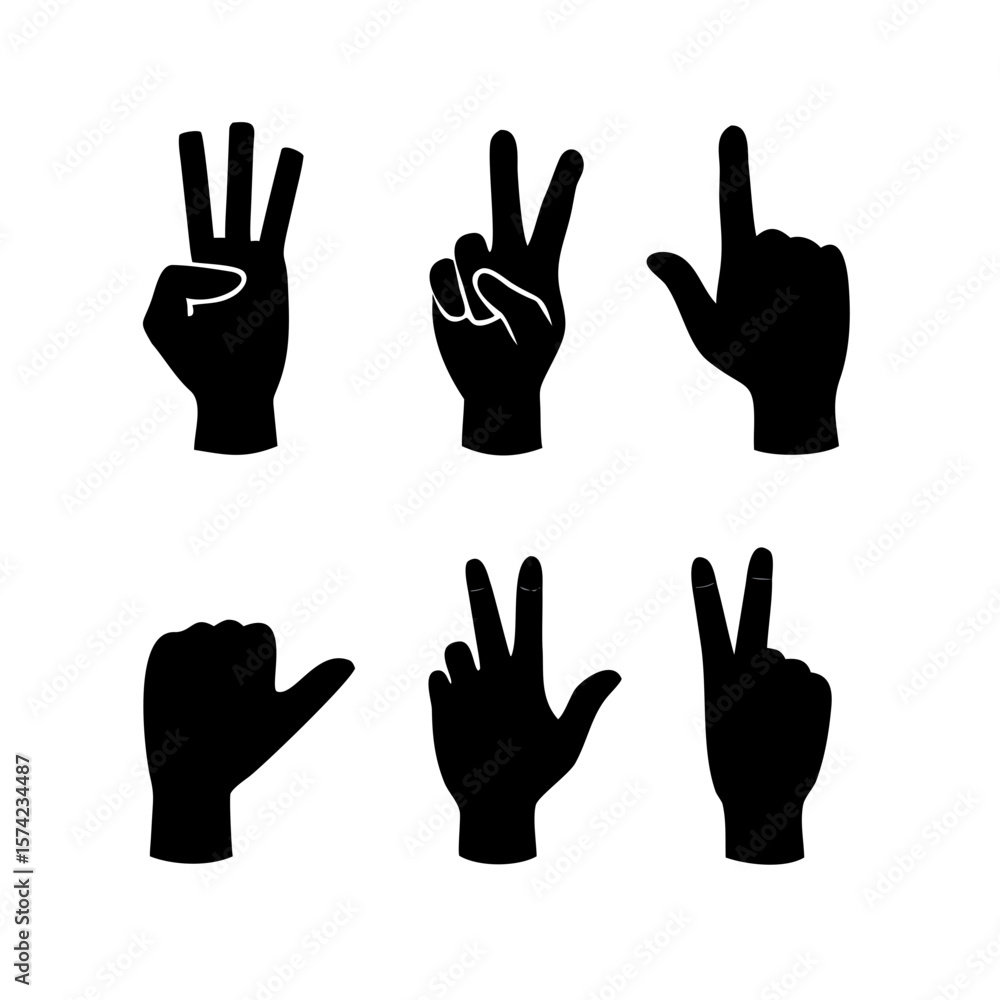Obraz premium Hand gesture peace symbol silhouette sign