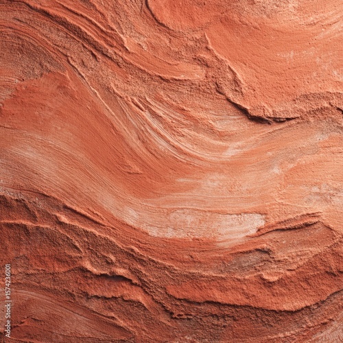 Abstract Texture of Red Clay with Smooth Flowing Patterns and Layers