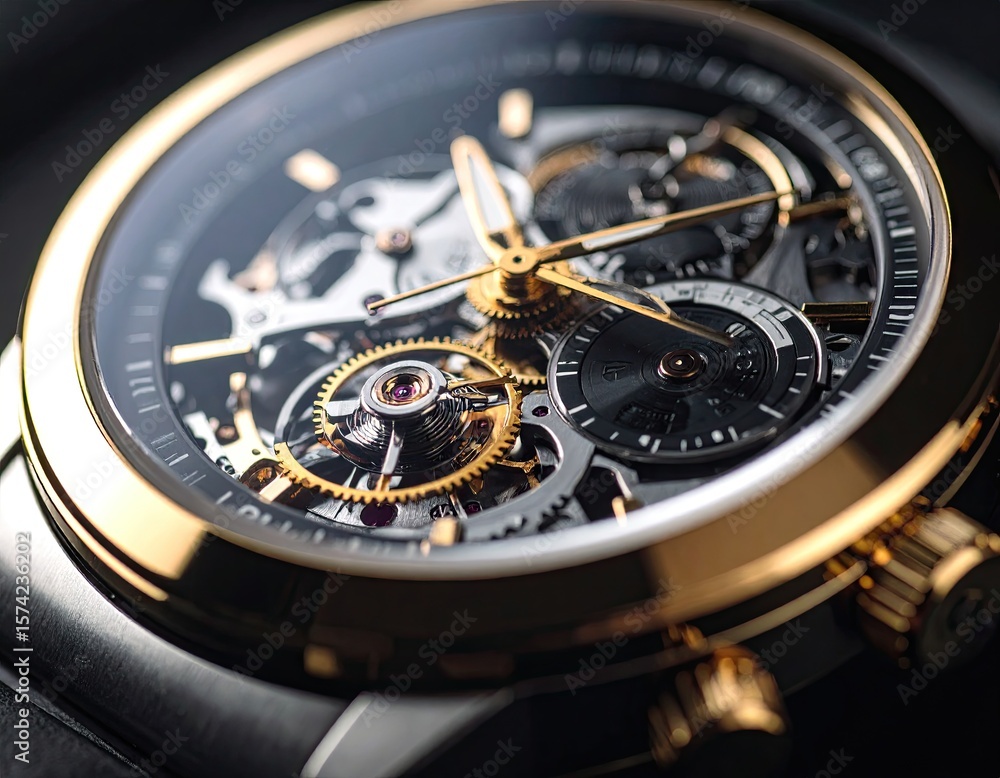Fototapeta premium Close-up intricate watch mechanism