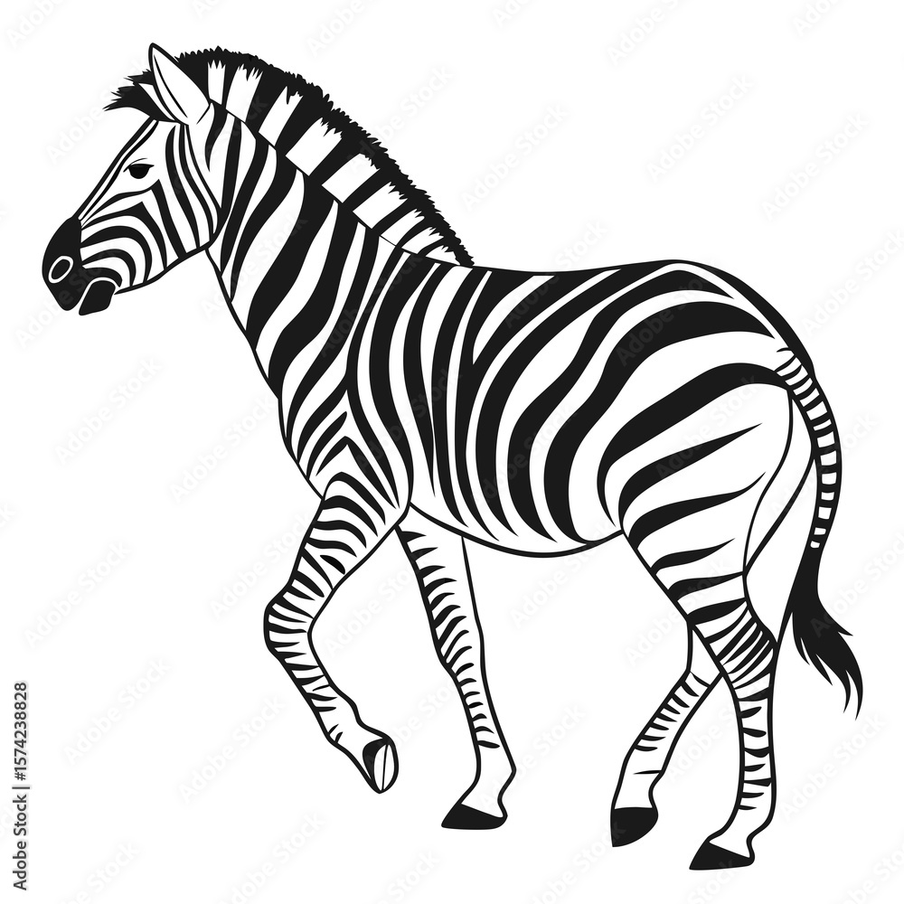 Obraz premium Black and white zebra walking animal wildlife