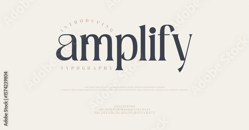 Amplify Elegant luxury alphabet font logo. Typography technology, electronic, movie, digital, music, future, logo creative font.
