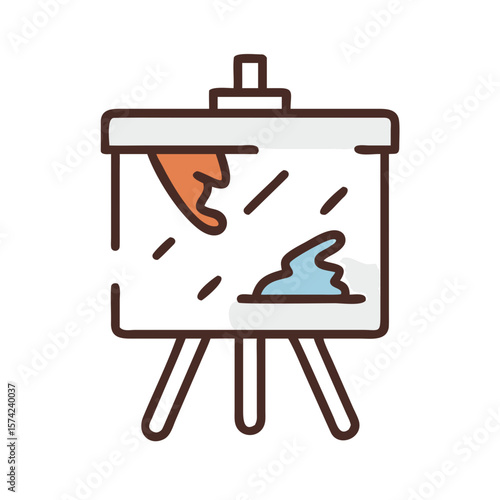 Easel with Abstract Paint Strokes painting canvas