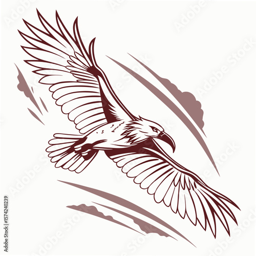 Majestic eagle soaring with outstretched wings bird flight
