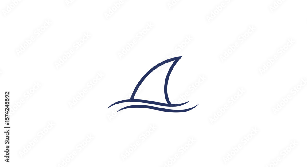 Obraz premium Modern stylized shark logo vector icon