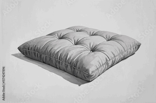 Seat cushion grey isolated watercolor vector illustration svg