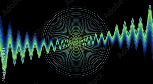  Dynamic Audio Waveform with Concentric Rings

