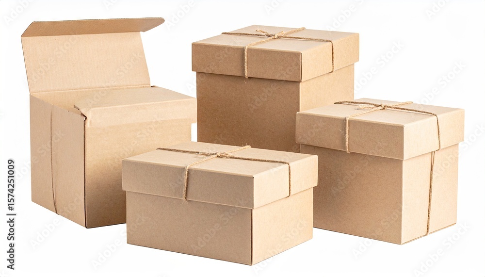 Fototapeta premium Brown cardboard boxes