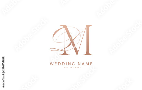 DM Initial monogram wedding logo