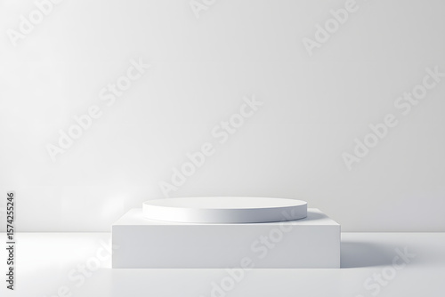 Wallpaper Mural Minimalist Product Display White Podium Simple Mockup Background Torontodigital.ca