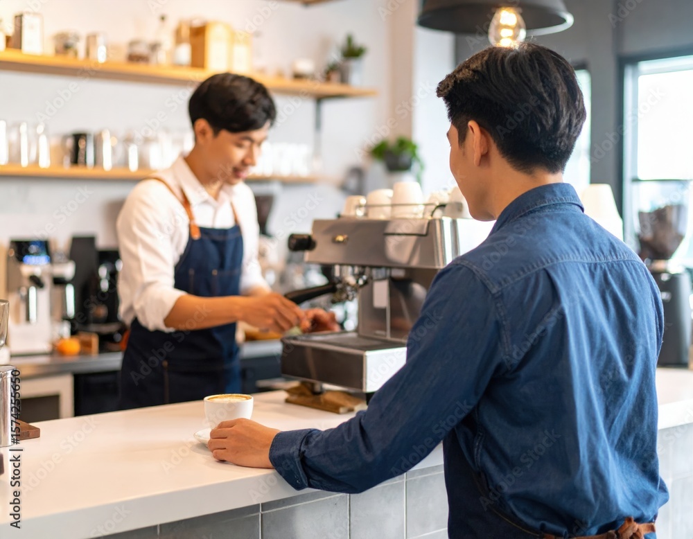 Fototapeta premium Man Ordering Coffee At Coffee Shop Counter