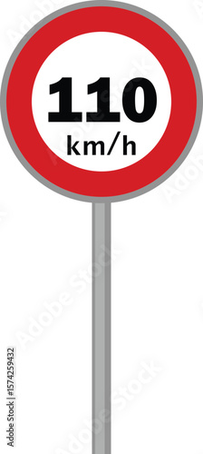 Speed Limit Sign 110 km/h