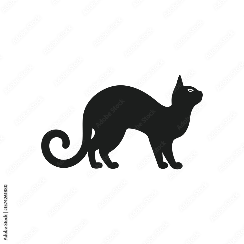 Obraz premium Black Cat silhouette Vector illustration.