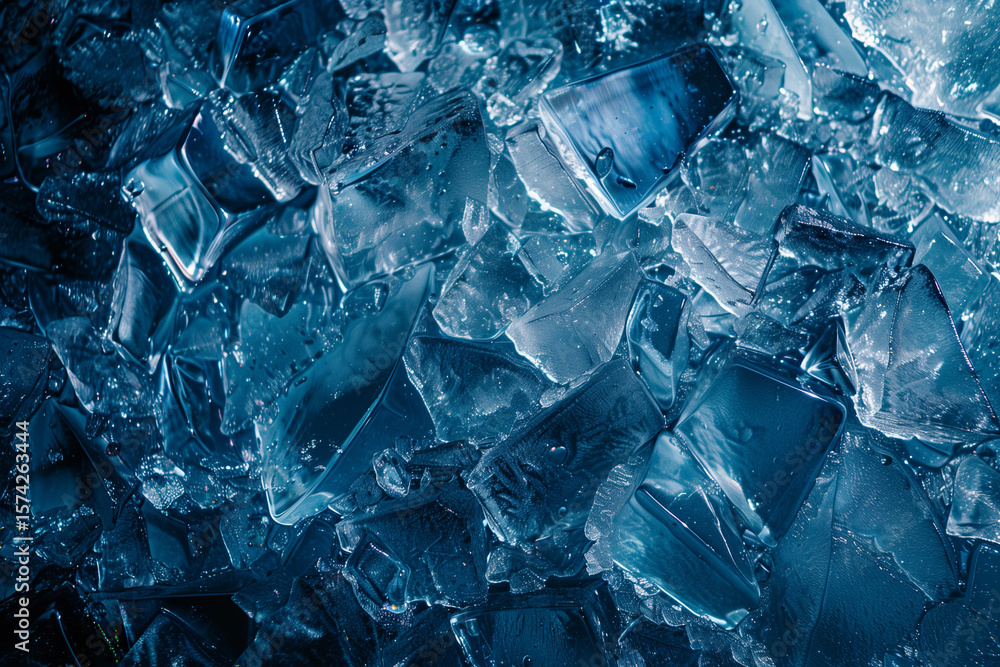 Obraz premium Ice Cubes and Crushed Glass