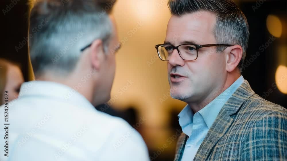 Two men are talking to each other Two men are talking to each other