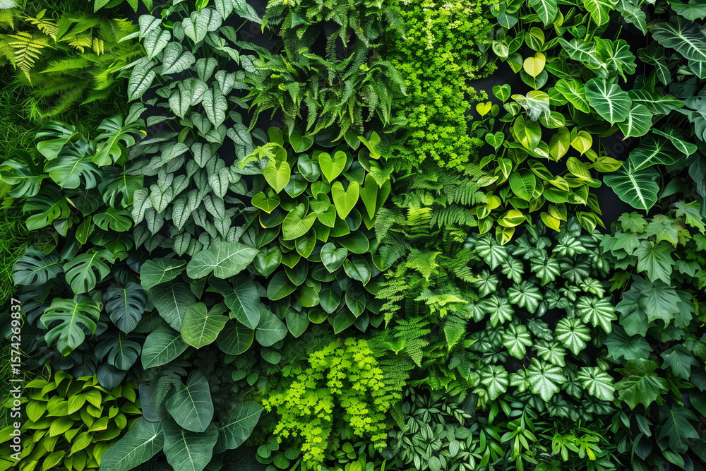 Obraz premium Lush Green Indoor Plant Wall