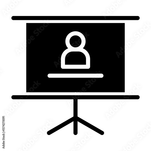 Presentation Slide Deck Vector Glyph Icon Design