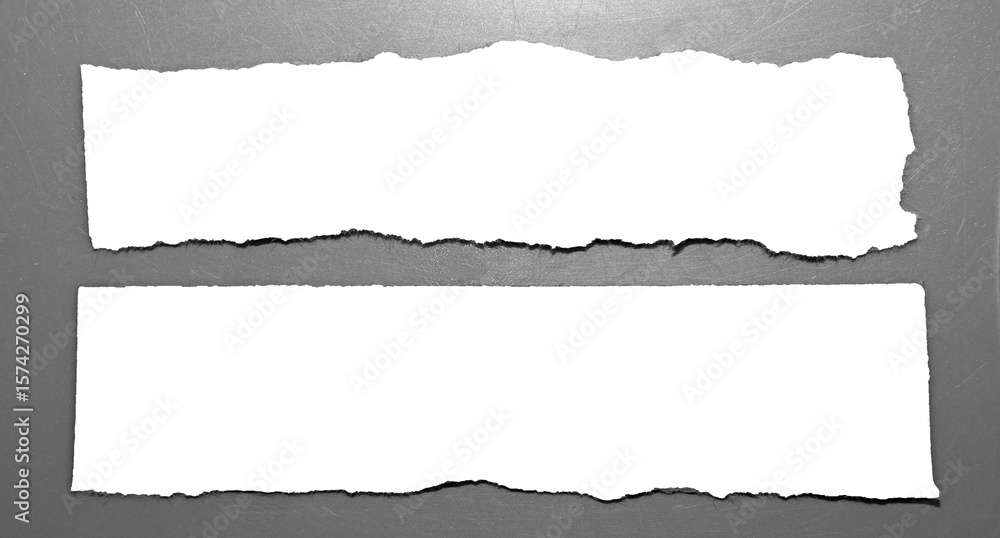 Fototapeta premium Realistic Torn Gray Frames with Rough Edges. Ideal from Creative Project.