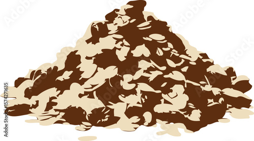 A large pile of muesli with dried cranberries and raisins presented as a silhouette against a black background