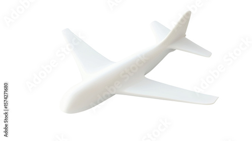White airplane 3D render icon isolated on white background

