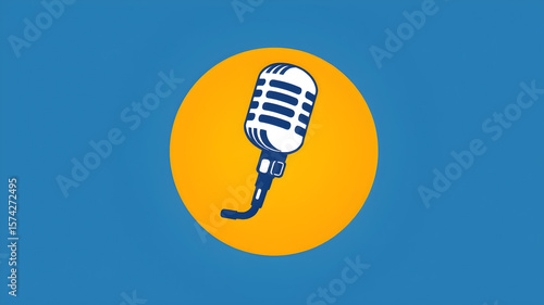 Microphone icon. karaoke sign and symbol. Vector illustration design.. Generative AI