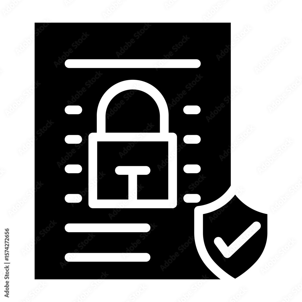 Obraz premium Privacy Policy Document Vector Glyph Icon Design