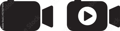 Camera Icons: Depicting the essence of digital recording with clean, modern camera icons, perfect for visual representation of media.